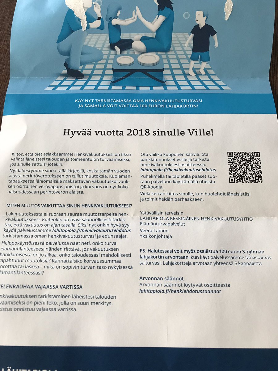 VilleNiiranen's tweet photo. Vaikka työkaverien tekemä, niin pakko kehua. Kiitos @riina_kiiski @VeeraLammi  ja muut! Hieno digitaalinen ja huolehtiva asiakaskokemus. Asiakkaana kiitän 👏#elämänturva #lähitapiola https://t.co/J4JPexuueW