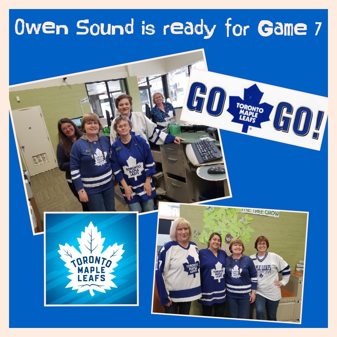sharglover's tweet photo. TD Owen Sound is ready for tonight's game! #GoLeafsGo #LeafsNation #TorontoStrong @LeeBeeTD @TaraClarke_TD https://t.co/3R0Y3sGBDO