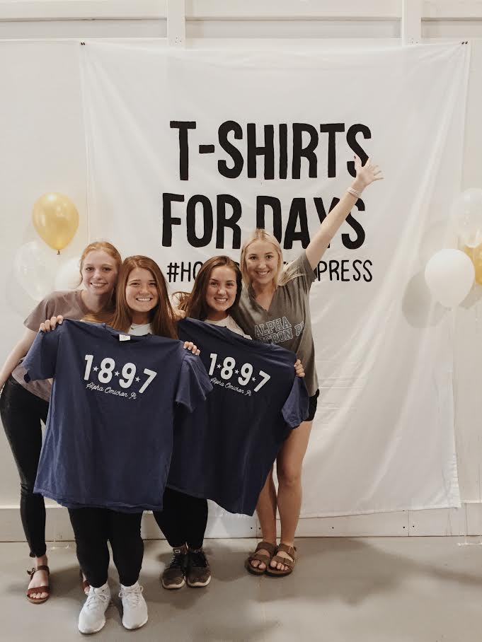 T-SHIRTS FOR DAYS! We had a blast having AOII over for their sisterhood event!