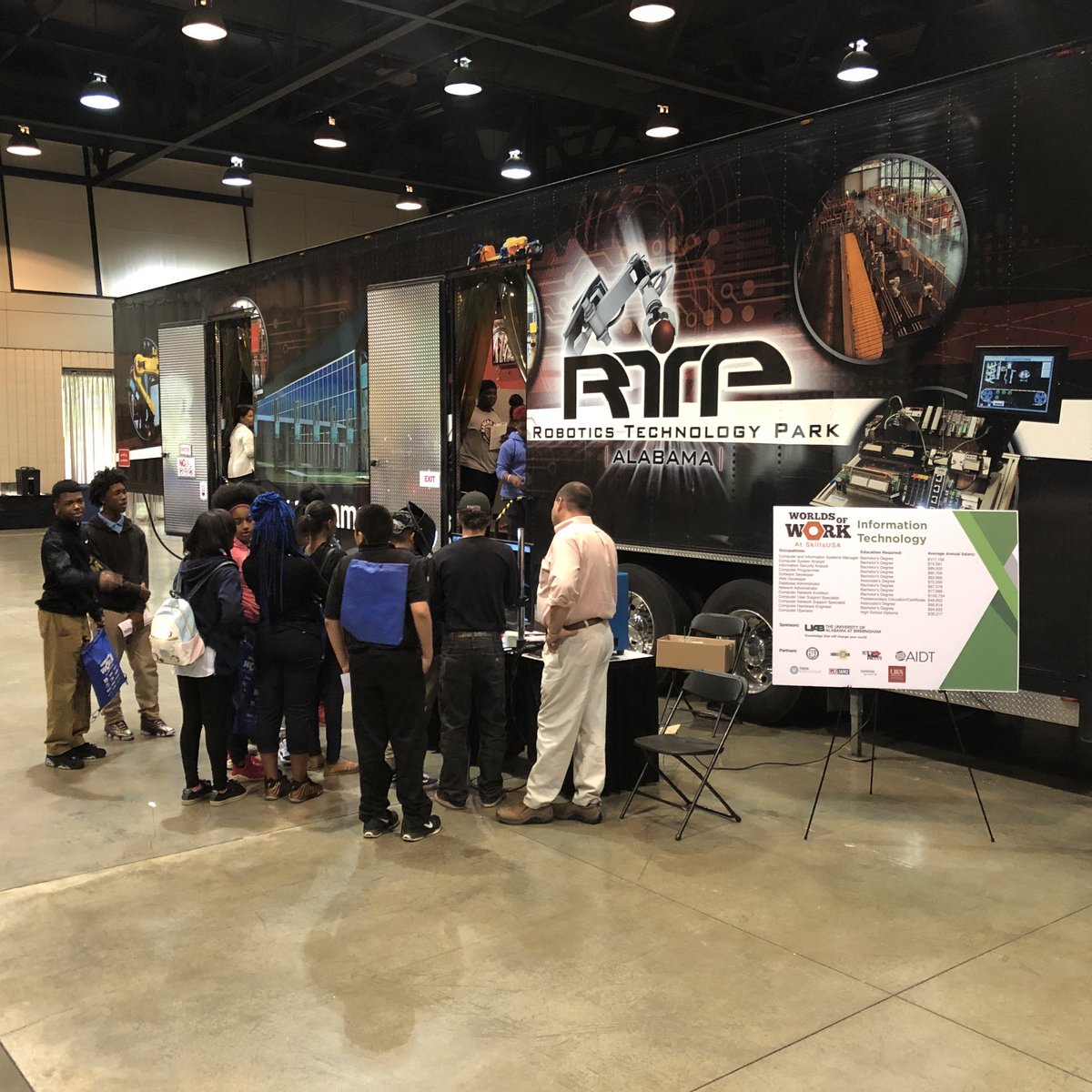 AIDT (@aidtedu) on Twitter photo The #AlabamaRTP / Robotics Technology Park’s mobile robotics training unit has been educating students about automation technology as they visit #4WOW2018 #WorldsOfWork <a href="/SkillsUSA_AL/">SkillsUSA Alabama</a> The #AlabamaRTP / Robotics Technology Park’s mobile robotics training unit has been educating students about automation technology as they visit #4WOW2018 #WorldsOfWork <a href="/SkillsUSA_AL/">SkillsUSA Alabama</a>