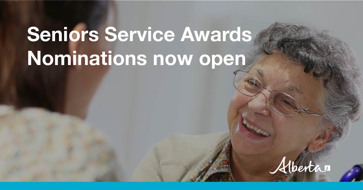 YourAlberta's tweet photo. There’s still time to nominate Albertans who volunteer their time to make a difference in the lives of seniors and their communities. The deadline is April 30: https://t.co/ZCMlmsa179 #abseniors https://t.co/i9xN1ieIBZ