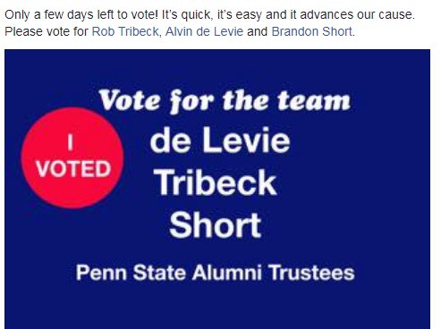Tribeck4Trustee's tweet photo. Remember to Vote in the Alumni Trustee election. For a complete view of my platform visit my website https://t.co/O3dgnJzG0E Voting closes May 3rd.  If you need a ballot, click  https://t.co/D3Q3bud4kT https://t.co/ZVlV9a8x6f