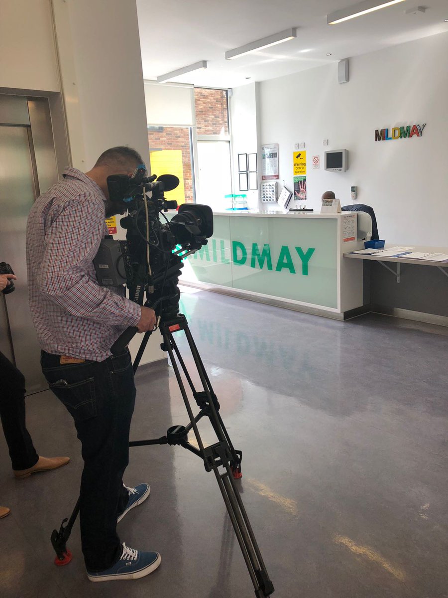MildmayUK's tweet photo. Filming today @MildmayUKHosp for Canadian Broadcasting Corporation @CBC who are getting #RoyalWedding2018 ready. Great to talk about #HRHPrinceHarry and his wk to raise #HIV awareness #FightStigma #promoteTesting https://t.co/iYvGVHjK0w