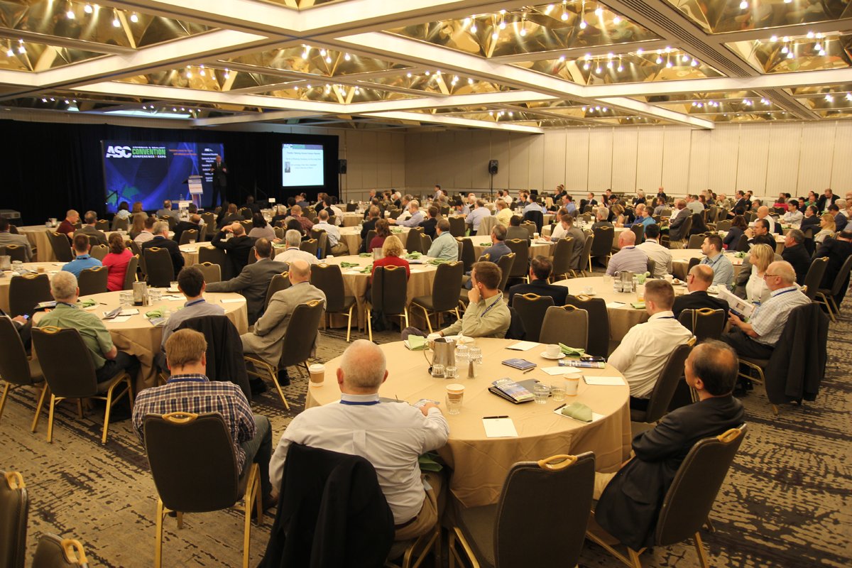ASCouncil's tweet photo. A FANTASTIC #ASC2018Convention with a final count of 800+ attendees…WOW! The packed EXPO trade show, 50+ educational sessions, sold out short courses, 2018 Innovation Awards, highly rated keynotes, and #networking every day! Truly a HUGE success. #adhesives #sealants THANK YOU! https://t.co/2cAAdENxu0