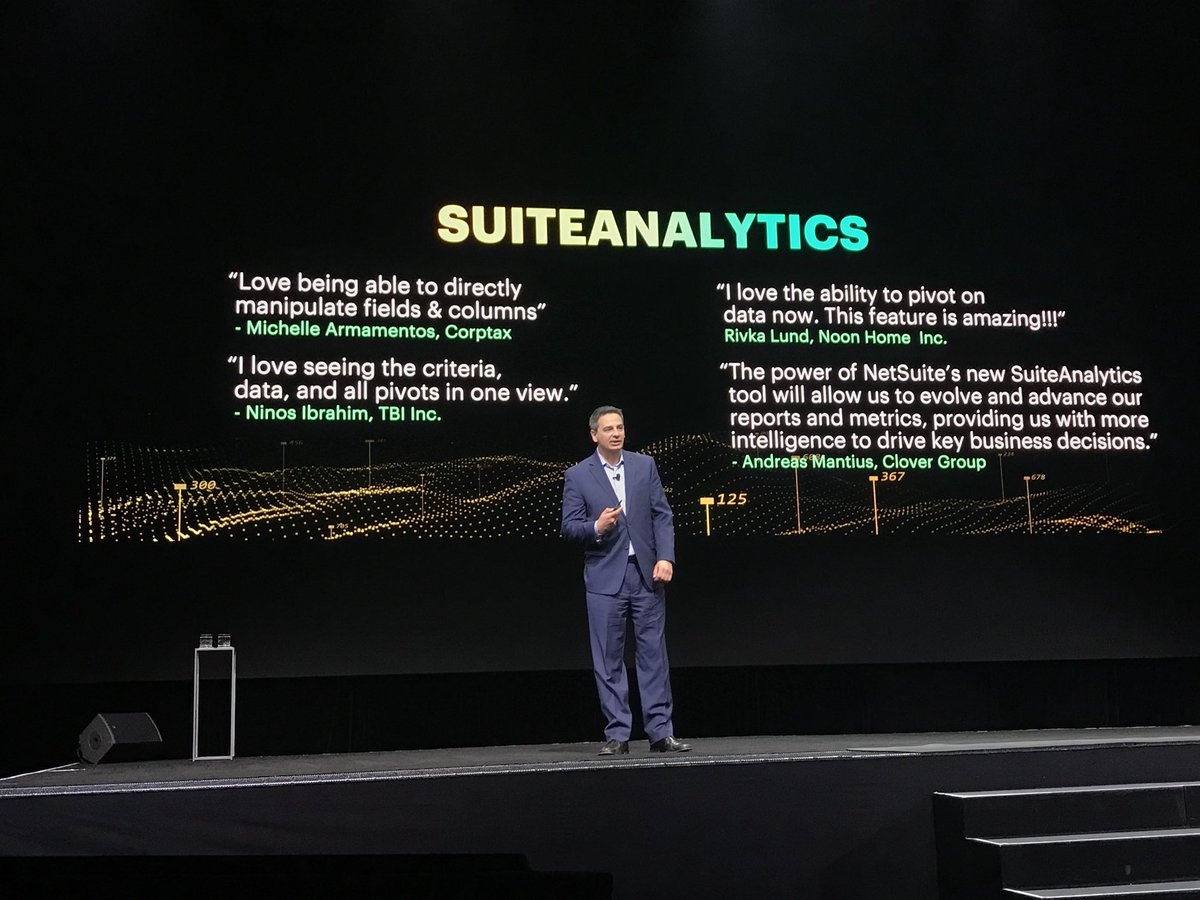 NetSuite's tweet photo. ๐ Great news: #SuiteAnalytics is in BETA NOW! #SuiteWorld18 https://t.co/ZMvkEIhFsw