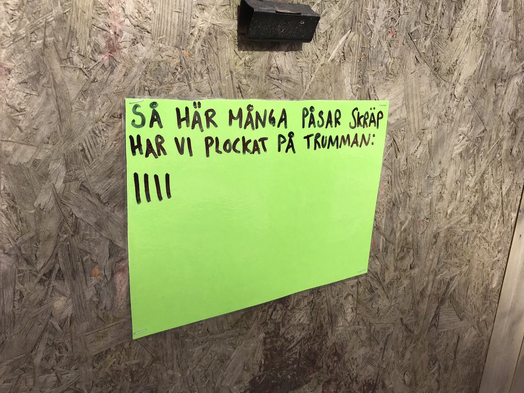 MariaHagg's tweet photo. Våra fokusveckor på #hållbarutveckling och att ”rädda världen” har börjat! Vi källsorterar, plockar skräp, läser sagor o tittar på film för att lära oss hur vi ska ta hand om vår miljö. Vi spelar ”skräpspel” dokumenterar och mycket mer. #HållSverigeRent #trummansförskola #solskol https://t.co/jzxjOcuGa2