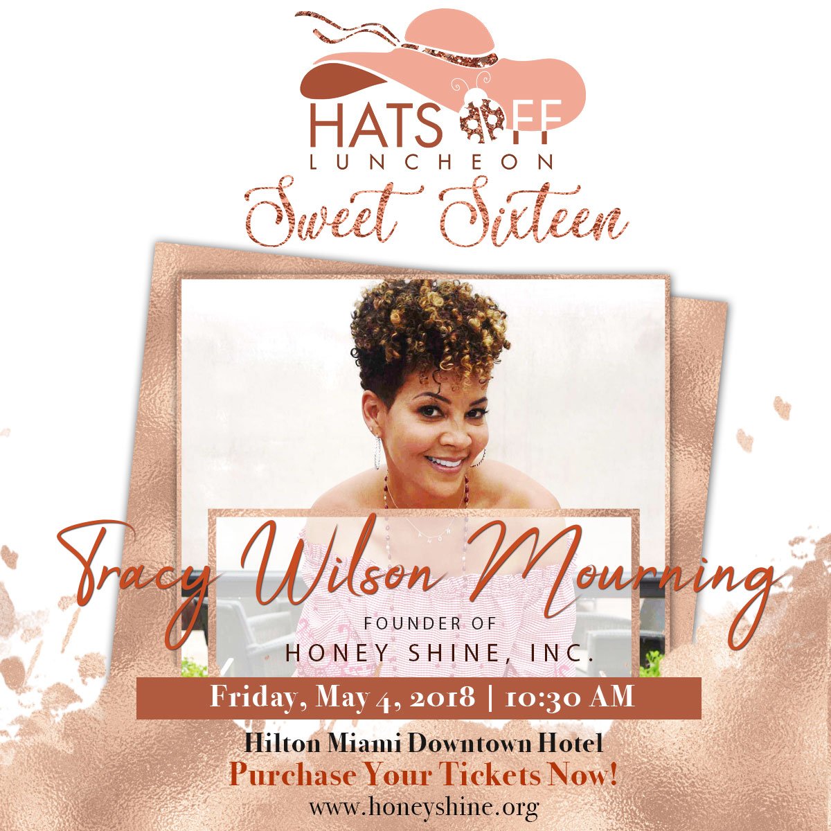 MGROUPMIAMI's tweet photo. Sweet 16! Join us for our Honey Shine Luncheon! may 4th 2018 🐞 - https://t.co/iK8ASukI9b https://t.co/nQ7uugjDnH