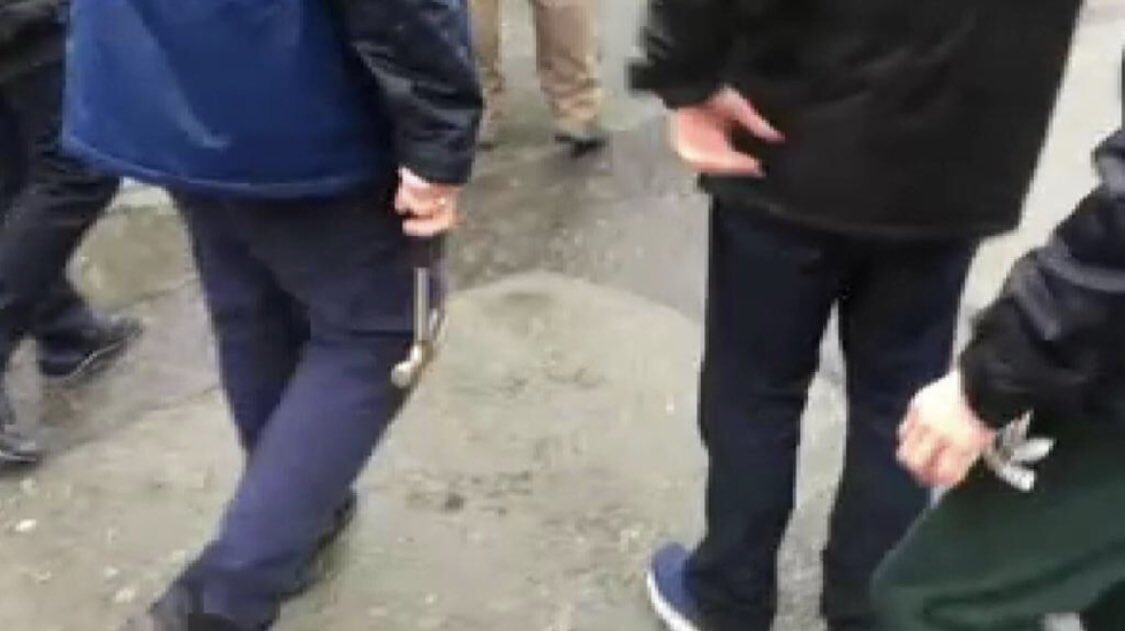 uk_firms's tweet photo. Picture of someone carrying a hammer behind the Kop End last night where the confrontation happened. #LFC https://t.co/0KiiJGn14S