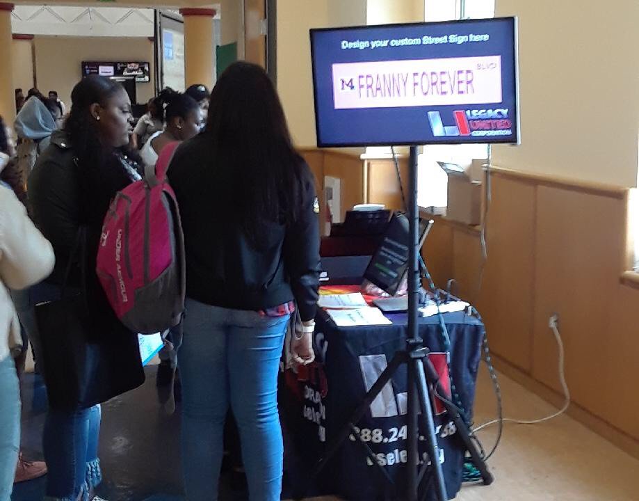 LegacyUnitedEnt's tweet photo. University of Maryland Eastern Shore has #TheSignShop tomorrow on campus from 11am to 4pm, so come make your free street sign with #LegacyUnited! #UMES @UMESNews @UMESSGA @UMES_CAB https://t.co/B8IlgVElTA