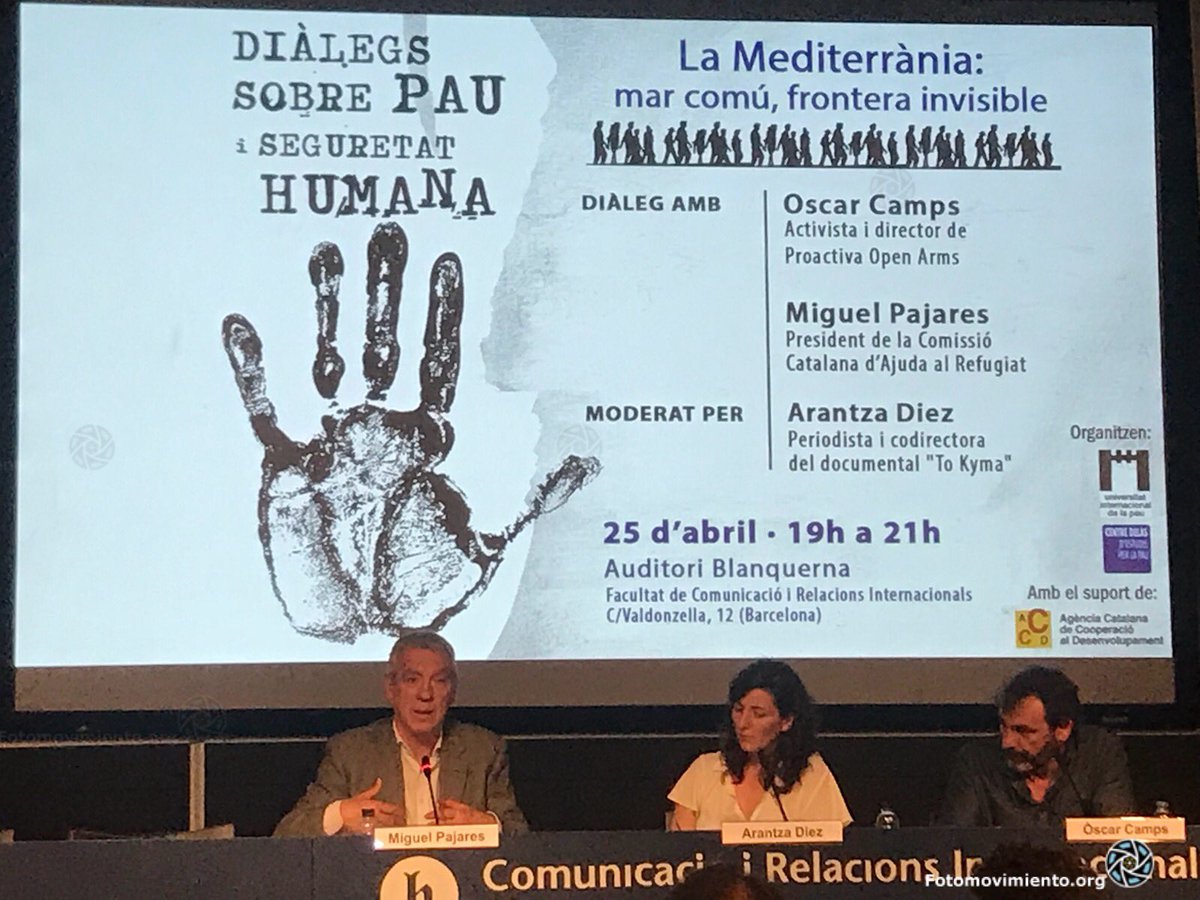 Fotomovimiento's tweet photo. Els desplaçaments forçats a la regió mediterrània. @campsoscar de @openarms_fund: Es blindaran totes les fronteres, el mar serà la única via per poder fugir. Però el mar tampoc aturarà a la gent. https://t.co/Gk5Mo7hbxc