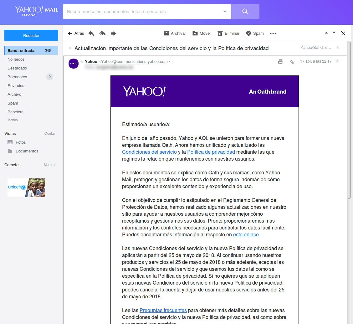 fjsrey's tweet photo. ¡Cuidado!: Están realizando Phishing contra correos de Yahoo. El correo que se recibe es como este. #phishing #yahoo #mail #hacker https://t.co/CDn69KUBsw