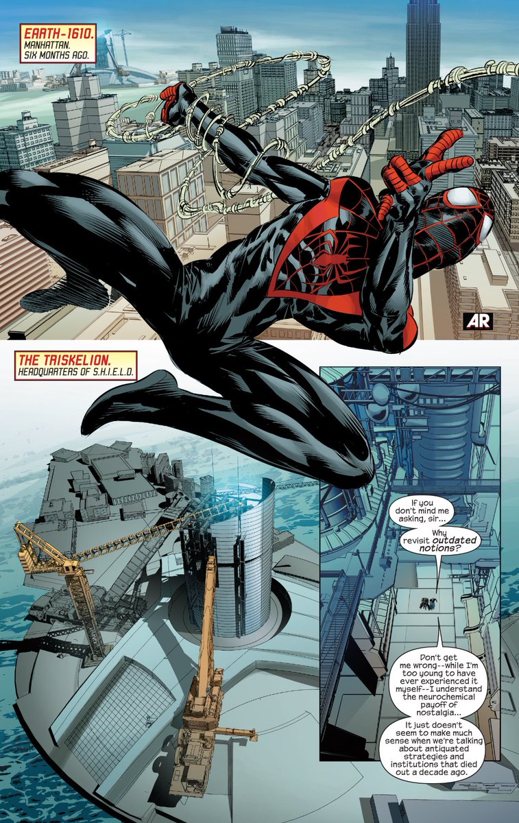 Continuing the meta text of Hickman's "Avengers", which becomes more pronounced once the Beyonders come into play.Here, discussing the Ultimate Universe, largely considered inert by 2015.(Avengers #41.)