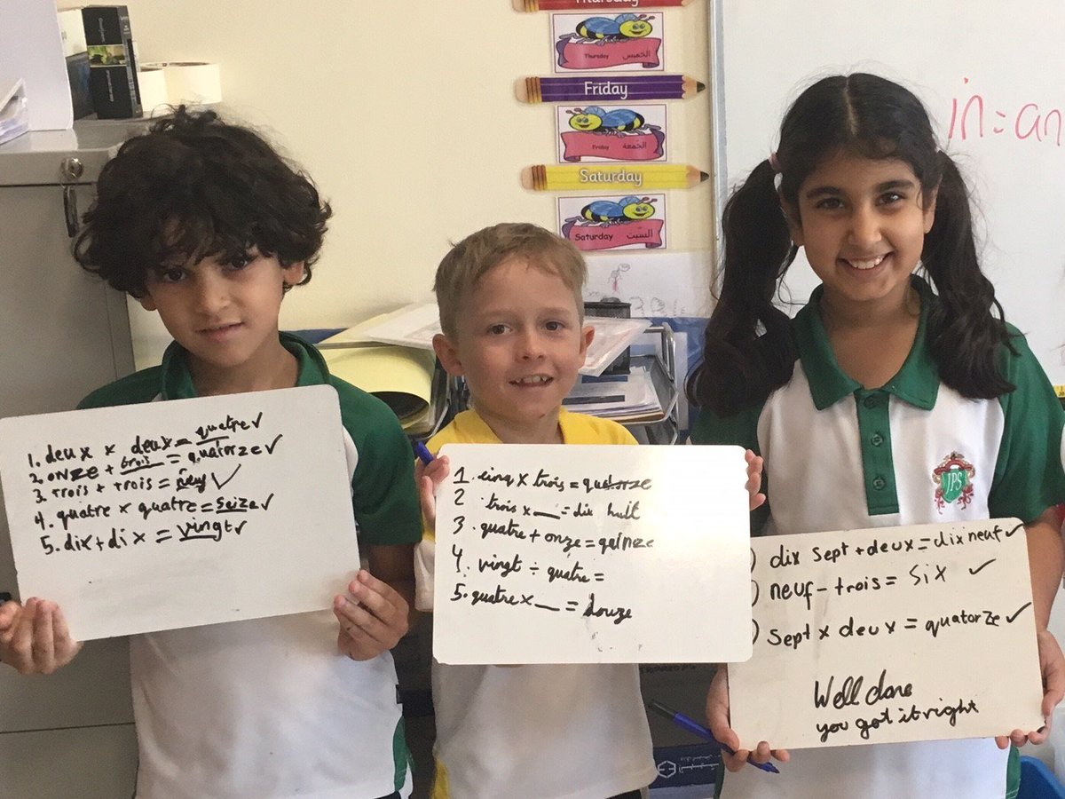 JPS_French's tweet photo. Celebrating #JPSmathsday in French with @JPS_Year3 ➗➖➕🇫🇷 @JPS_French #JPSmaths https://t.co/WnPtxb4ZoK