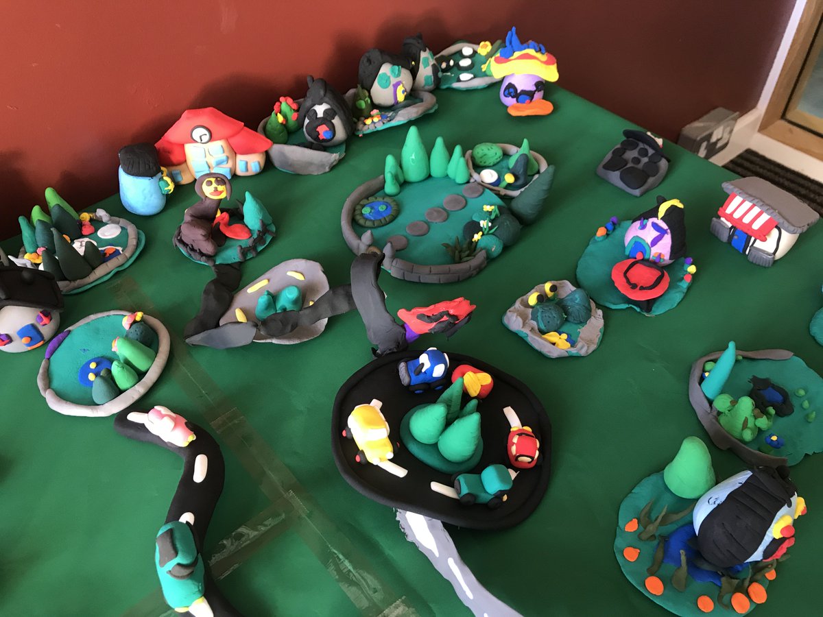 stcanicesps's tweet image. As part of our Shared Education project with St Marys Gortnahey and Drumrane PS, the Primary 3 boys and girls made a village using jumping clay!