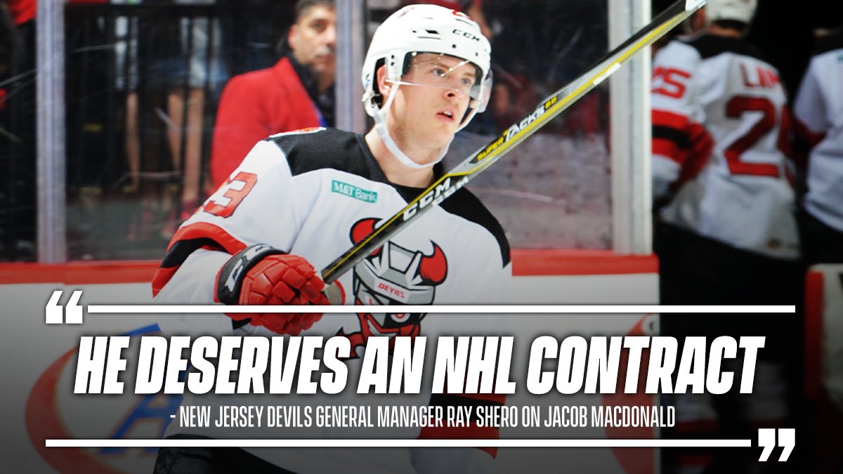 BingDevils's tweet photo. #NJDevils GM Ray Shero on @TheAHL All-Star defenseman and Team MVP, Jacob MacDonald: https://t.co/sWUEvaI1G6