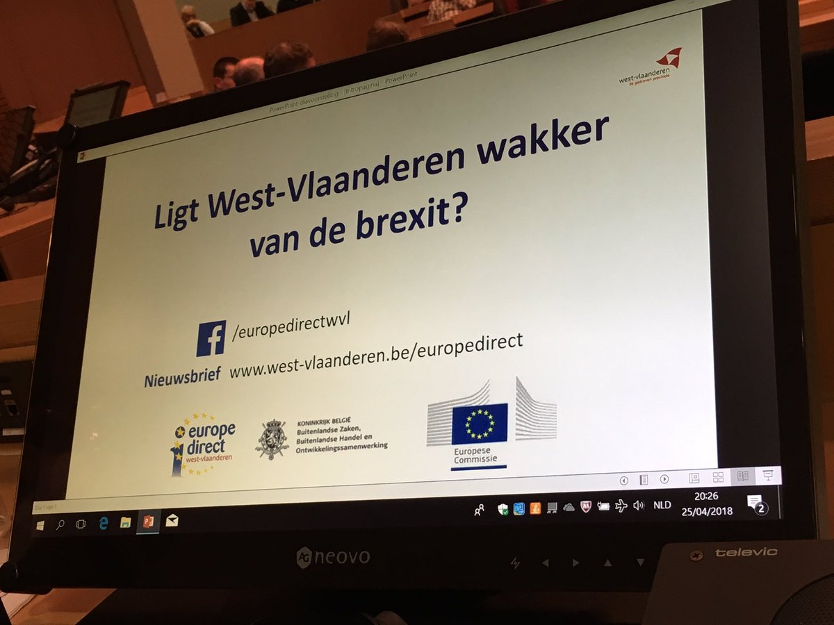 MonsBert's tweet photo. @VokaWVL samen met Filip Wallaeys #Agristo en @JOACHIMCOENS @Port_Zeebrugge in debat in Brugge met UK &amp; BE MEP @tomvdkendelaere @SanderLoones over de vraag of West-Vlaanderen wakker ligt v/d #Brexit? #EEIS #BrexitWeek https://t.co/ZEvSq8H3Zk