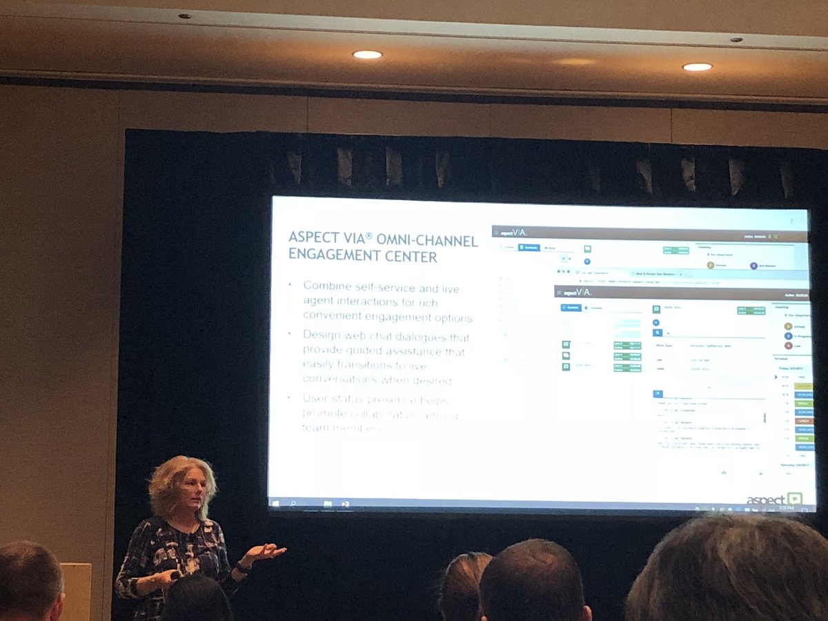 CobusGreylingZA's tweet photo. ✅ Practical @AspectSoftware #VIA insights from @kellyD_twenty20.
✅ VIA has an impressive customer presence.
#AspectACE2018 https://t.co/cTwtz8F4nZ