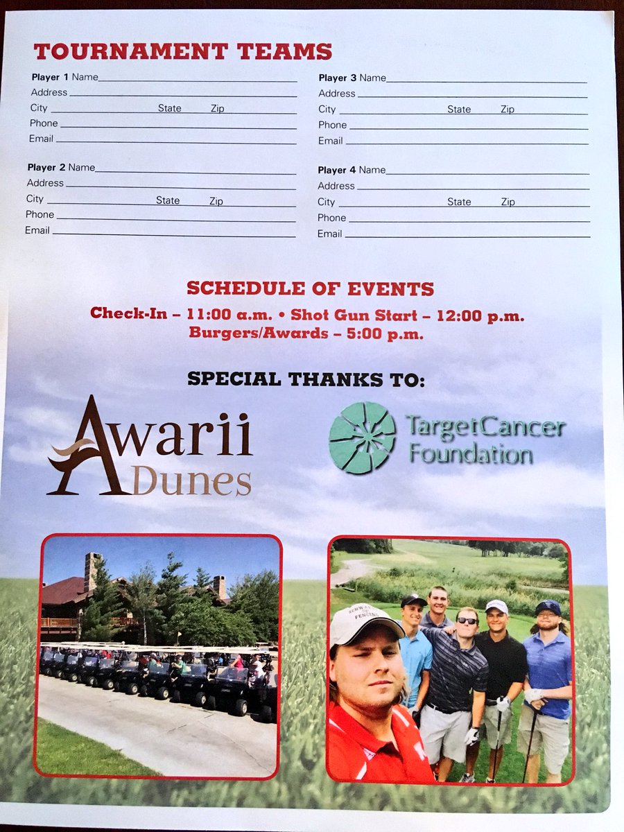 Excited to announce this year’s Matt Lindsay Memorial Golf Tournament will be on SATURDAY, JUNE 30th <a href="/AwariiDunes/">Awarii Dunes</a> in Kearney! All are welcome to join my family, friends and my former Husker teammates in a day full of golf, burgers and prizes to support a great cause! 🏌🏼‍♂️