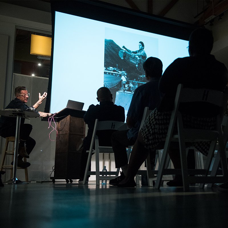 goincase's tweet photo. CaseStudies with Mark Oblow: Skateboarding influencing art. Read more about what Oblow shared during our inaugural event on The Leaf: https://t.co/5qajhPRgyn | #casestudieslive https://t.co/8pXFOw6mNZ