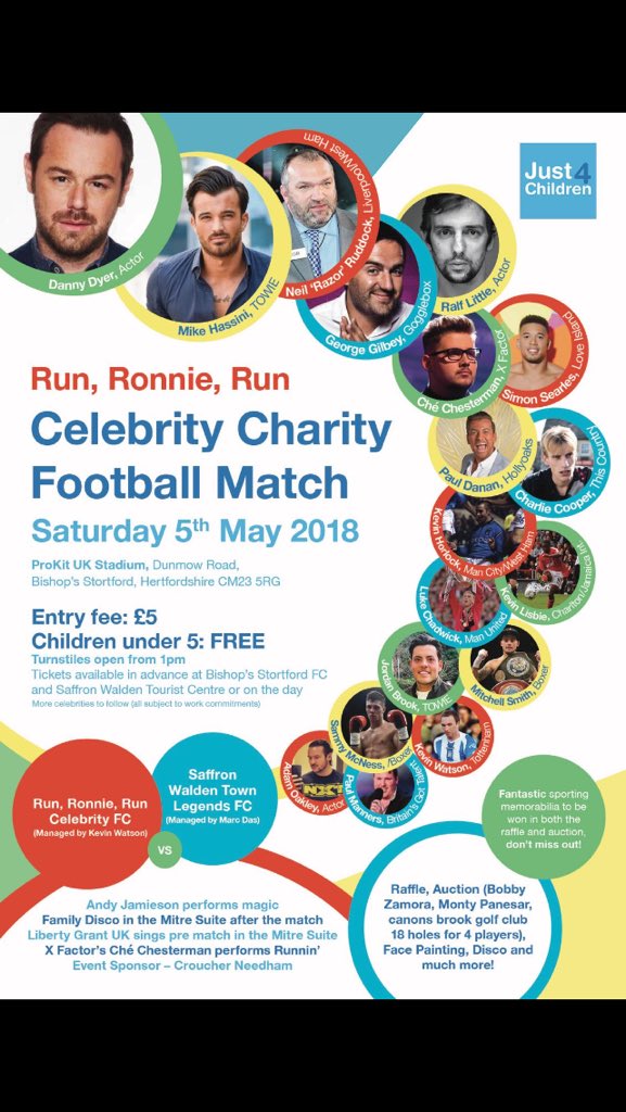 Come and see us. It’s a wonderful cause. Tickets are selling fast people. #runronnierun ⚒
