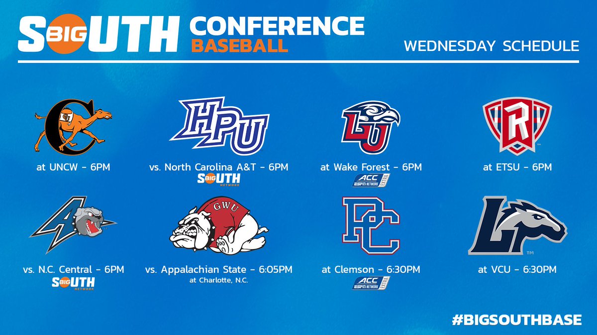 It's a busy night in #BigSouthBase⚾️ tonight! Follow the action LIVE at BigSouthSports.com!