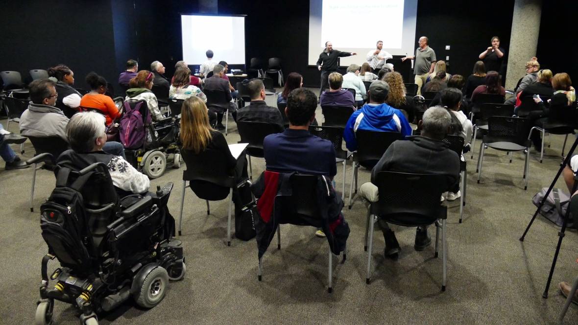 barrierfreemb's tweet photo. CBC coverage of Monday's accessible taxi event: Cost of accessible cabs a major barrier to improving services in Winnipeg, city says https://t.co/KobrkytwuB #AccessibleMB https://t.co/wYcSLncmbX