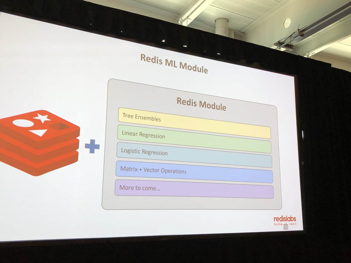 tmatyashovsky's tweet image. #RedisML can be used to potentially increase performance of #MachineLearning prediction flow and potentially decrease costs. #SparkML is supported since there are connectors to save #parquet models directly into #redis #redisconf @redisconf