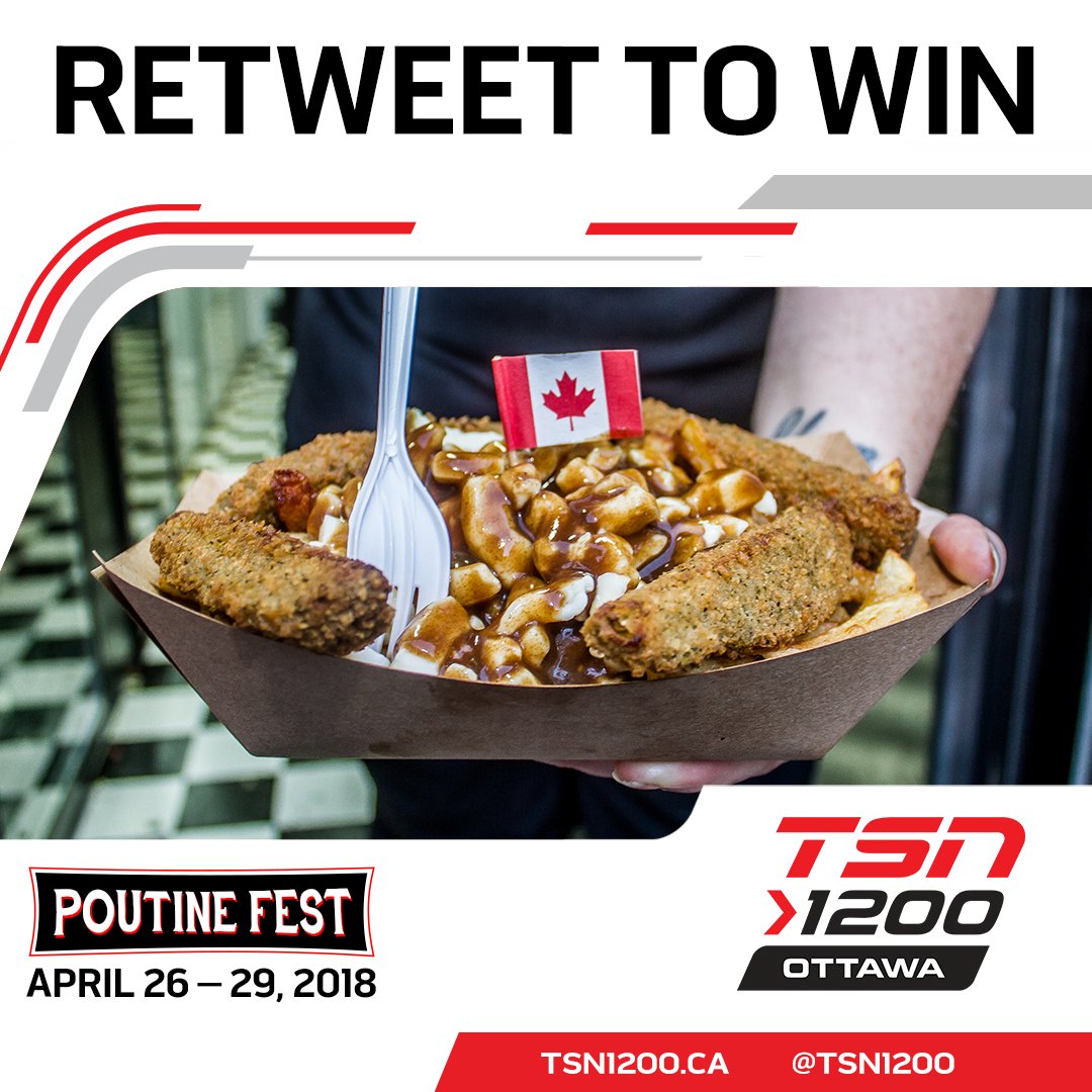 TSN1200's tweet image. Who wants a pair exotic large poutine's for Poutinefest that's happening at @SparksStreet this weekend? Retweet for your chance to win 2 vouchers!