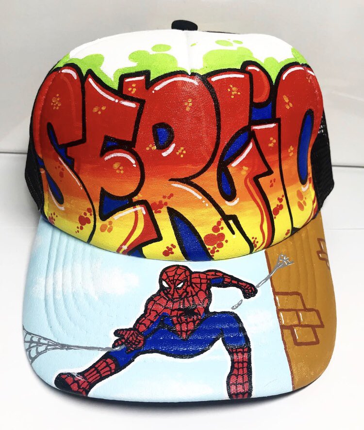 CustomStation's tweet image. Pedido para Sergio! Pide ya tu gorrita!! Todos los pedidos en instagram @custom.station #spiderman