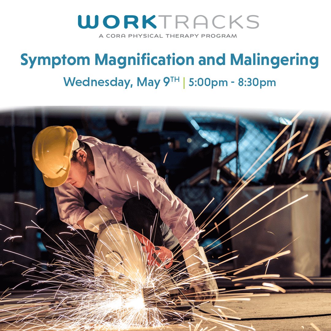 CORAPTherapy's tweet image. Join us on May 9 at 5pm @CourtyardHotels (Miramar, FL) to learn what every case manager needs to know about Symptom Magnification and Malingering! bit.ly/2qZrlWt #worktracks