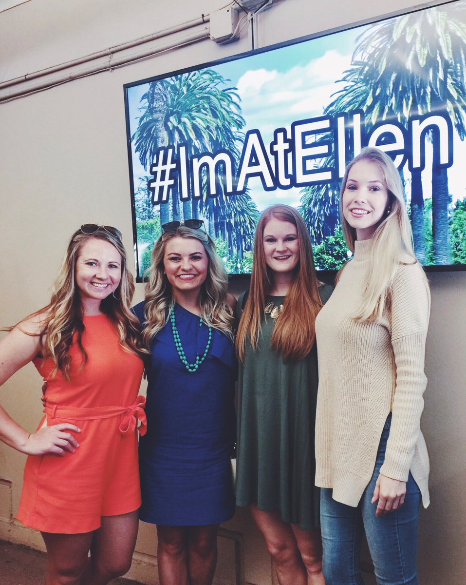 GroupBaco's tweet photo. Kaila and her friends were able to sit front row on @TheEllenShow! Did you see her? Talk about a wonderful vacation #posttaxseason! Can we come next time too?? @nbc 
#baco #bacogroup #accounting #accountants #accountingfirm #cpa #cpafirm #dallascpa #texascpa #dallas
#texas #taxes https://t.co/Dk40L56mO8