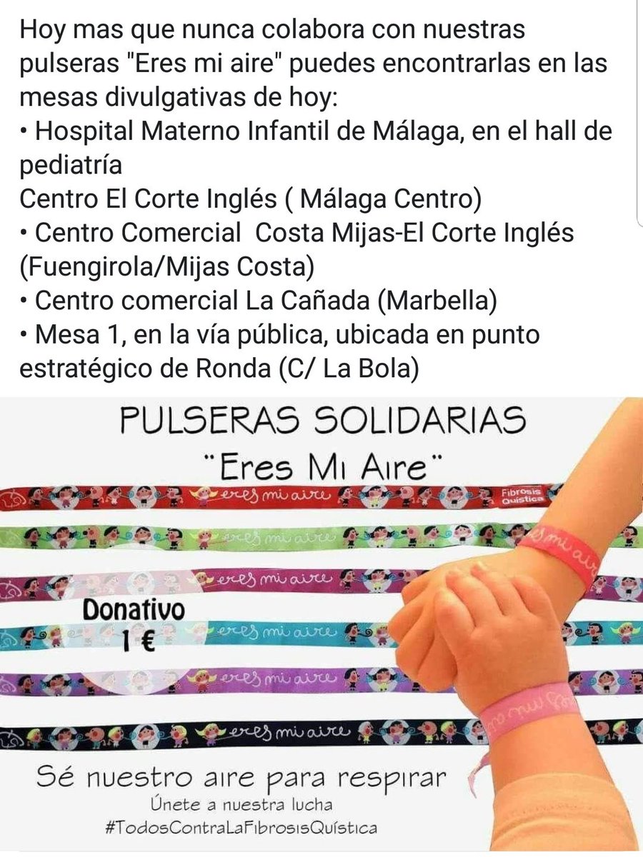 AFQMALAGA's tweet photo. Hazte hoy con nuestras pulseras "Eres mi aire" #dianacionalfq https://t.co/wmn0BWtAjU