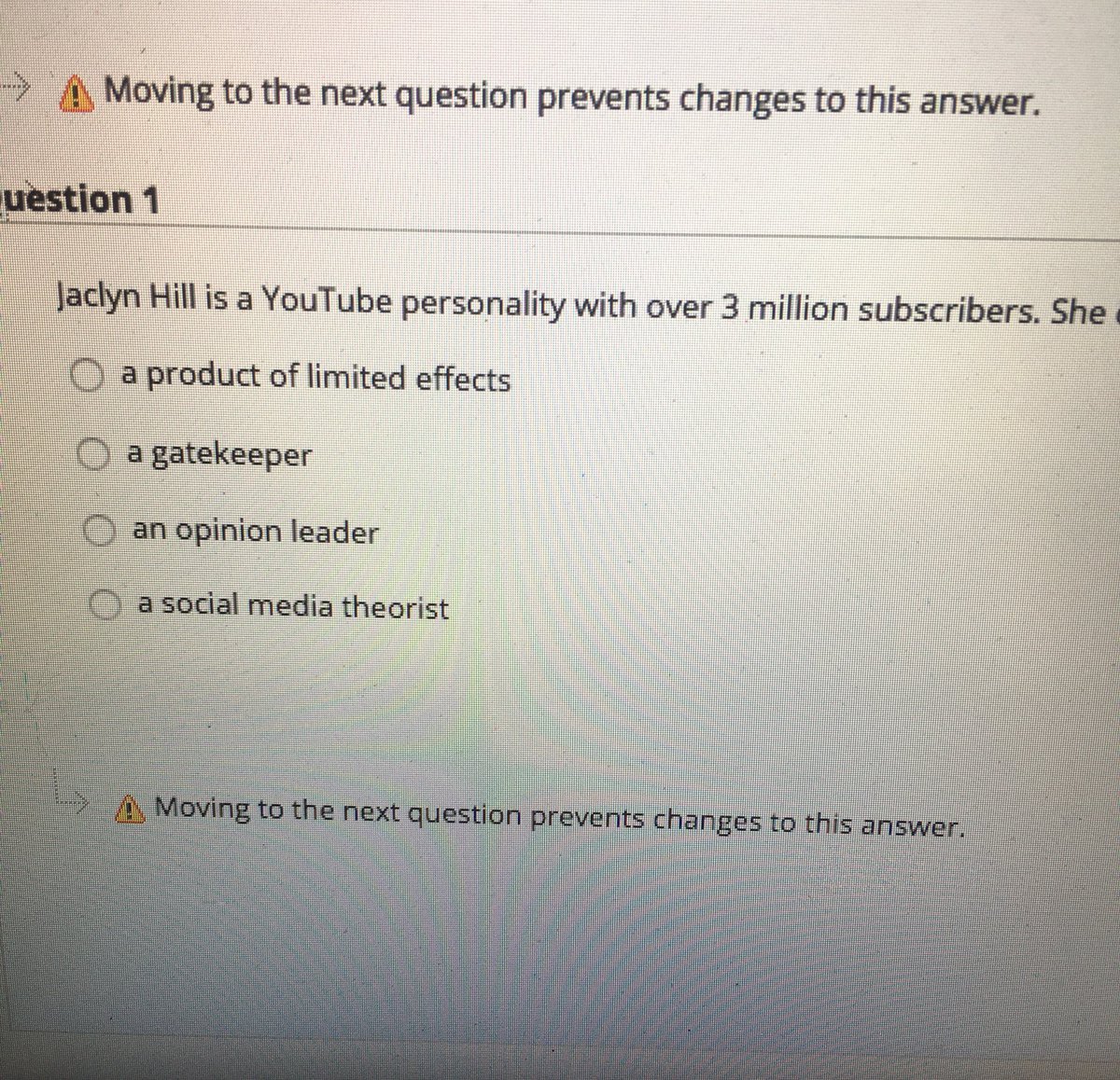 Hazeycomet's tweet photo. @Jaclynhill You know you’ve made it when you’re a question on a final exam. #jaclynhill #finalanswer https://t.co/KxVBVNLaAF