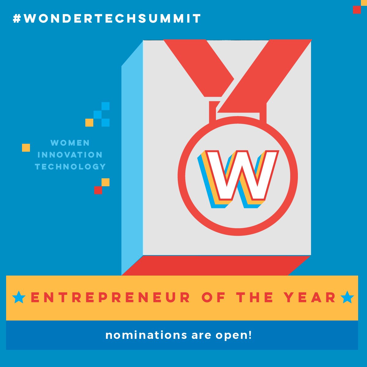 Do you know a female leader of a tech start-up who demonstrated excellent growth in the last 2 years?
During the Summit, we'll celebrate women in the industry by giving out the first WIT Awards 🏆
You can nominate for Entrepreneur of the Year on our web
#wondertech18