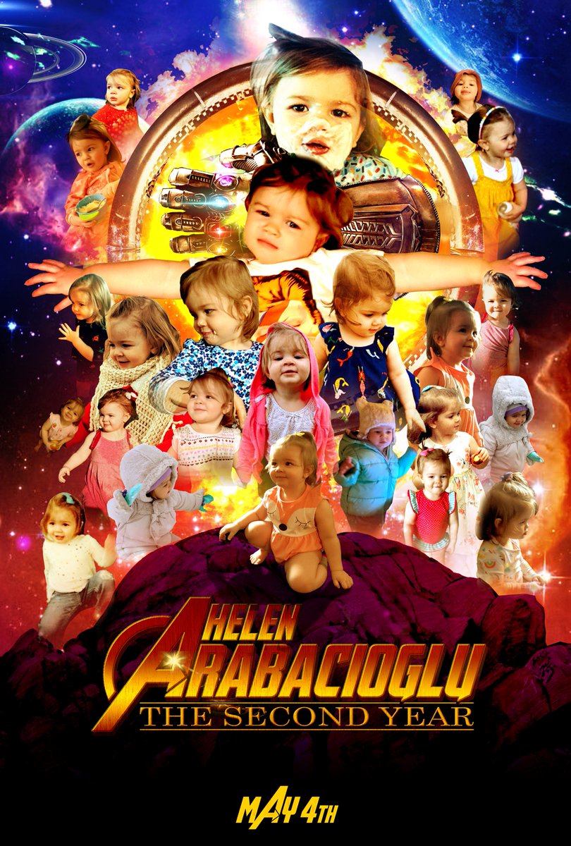 okanstudio's tweet photo. I started a tradition of doing a movie poster for my daughter's birthday. Last year it was #thelastjedi This year it is #InfinityWar . It was a little bit ambitious, but i think i nailed it. @Avengers @MarvelStudios @Russo_Brothers @RobertDowneyJr https://t.co/ebo0zsk5Eh