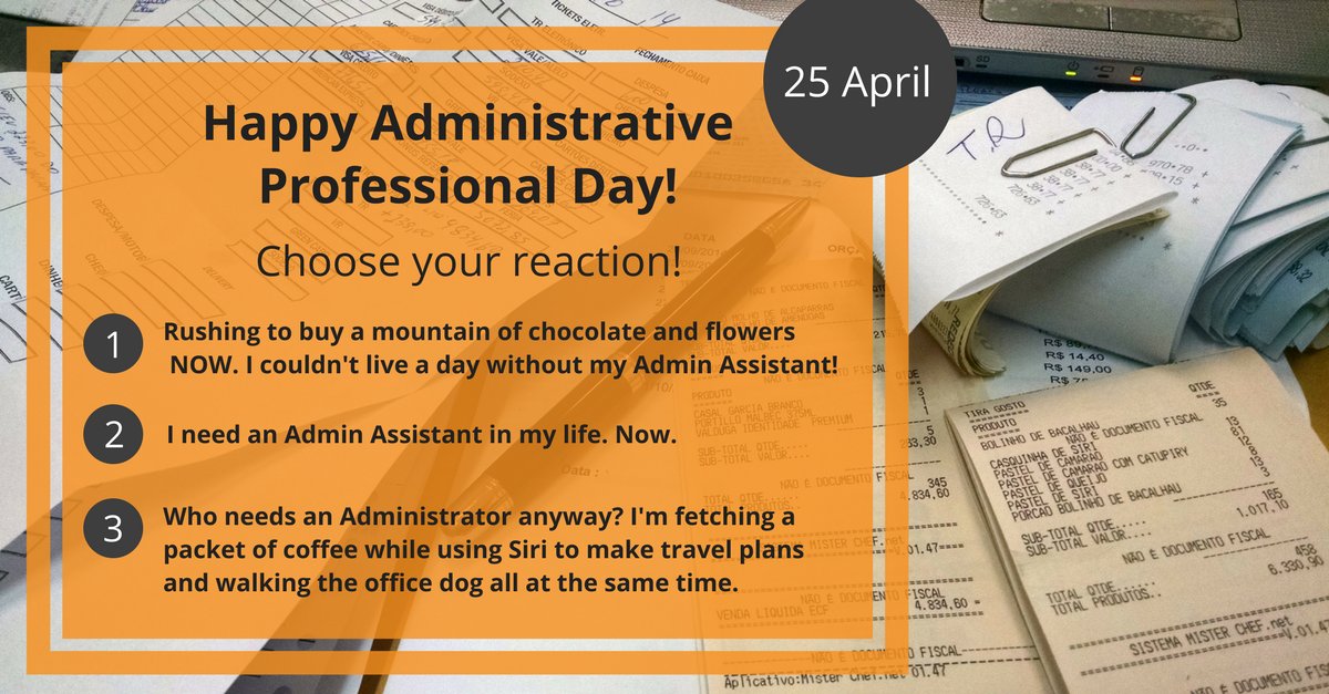 PFS_ItsTime's tweet image. Did you know that today is the Administrative Professional Day? How will you celebrate it? 😊 #adminday #adminprofessionalday #appreciation