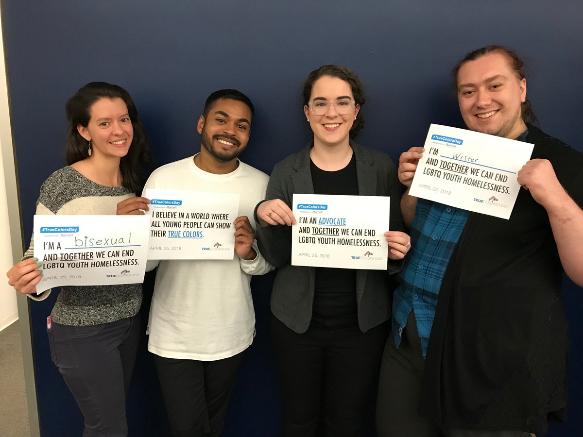 glaad's tweet photo. LGBTQ youth are 120% more likely to experience homelessness than non-LGBTQ youth. Together, let's change that. #TrueColorsDay https://t.co/RHANK9lWbF https://t.co/8r7ocpQHzr