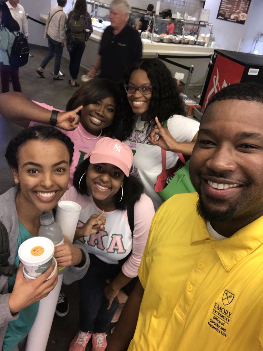 DrArthurDoctor's tweet photo. Ran into Emory’s newest AKAs during lunch! #EmoryNPHC #EmoryGreeks https://t.co/ryc3OiOuM0