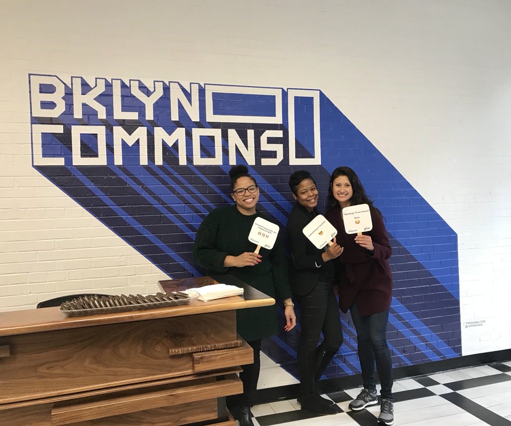 NicoleRVasquez's tweet photo. @BklynCommons gets me every time! Staff is spectacular ❤️. Their spaces are so cool and you feel energized and inspired walking through their art-filled hallways🤘🏼

#deskpass #deskpassing #gcuc tours in #brooklyn #newyork https://t.co/oC6YDUM5zg