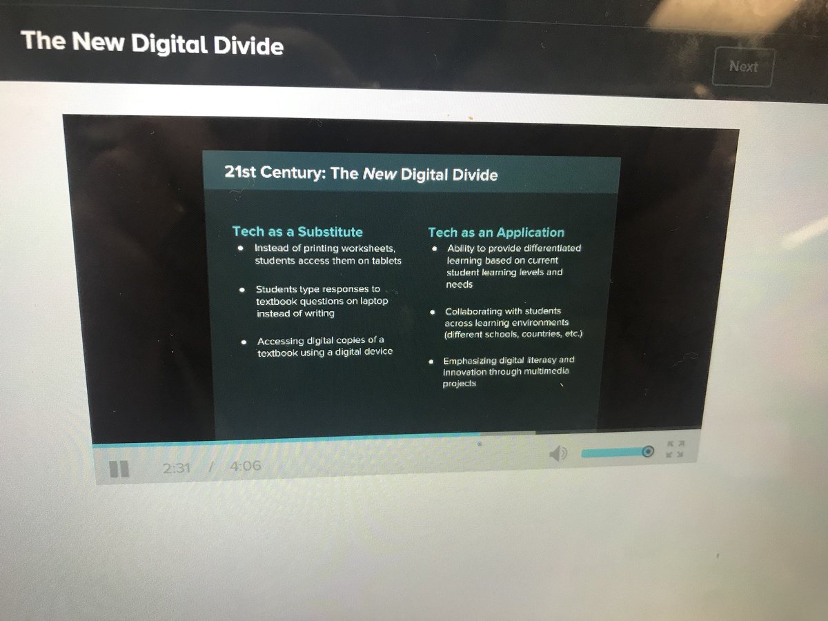 RBodoin's tweet photo. The digital divide of ‘who has’ and ‘who doesn’t’ is irrelevant with #ignitesps ... NOW the New Digital Divide is in the hands of our teachers. Is tech a substitute or used for application? #purposefuluse equals #purposefulgrowth https://t.co/jZeFCdEYH9