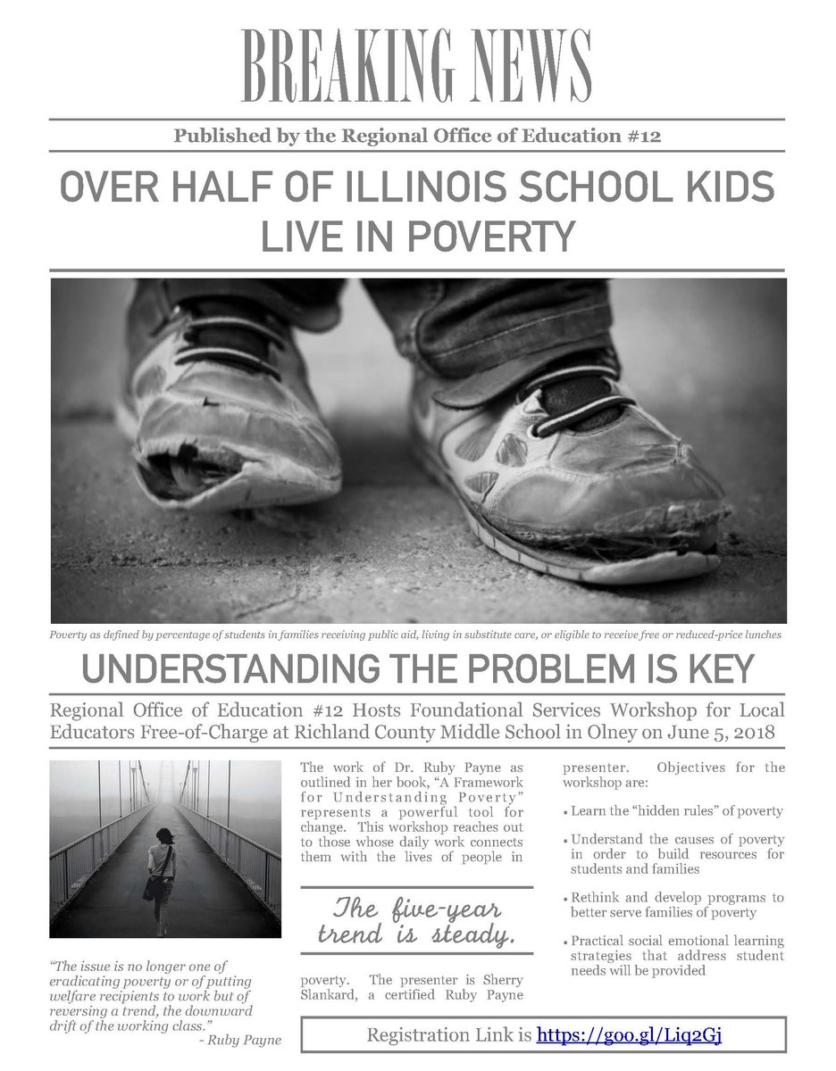 RegOffEd12's tweet photo. ROE 12 Presents: A FREE Foundational Services Workshop for local educators to learn more about childhood poverty and how to effectively develop social emotional learning strategies that address this large segment of our school population.  To Register:  https://t.co/Z1DtOniMEn https://t.co/pzgbJKPw1h