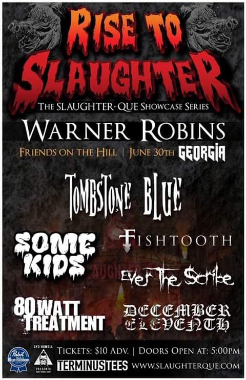 Fishtoothband's tweet photo. Check this shit out!!! Rise to Slaughter the #SlaughterQue #showcase #series #sydhowellpresents @TerminusTees @PabstBlueRibbon #MetalMusic #GA https://t.co/Rv14xeRXQa