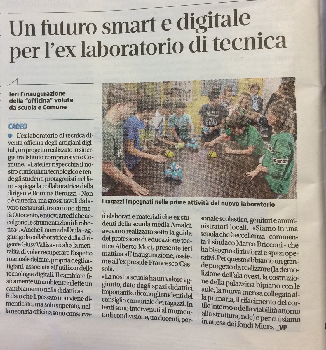 #Officinartigianidigitali sinergie di forze per un futuro smart #curricolotecnologico #didatticadelfare #iccadeoponte