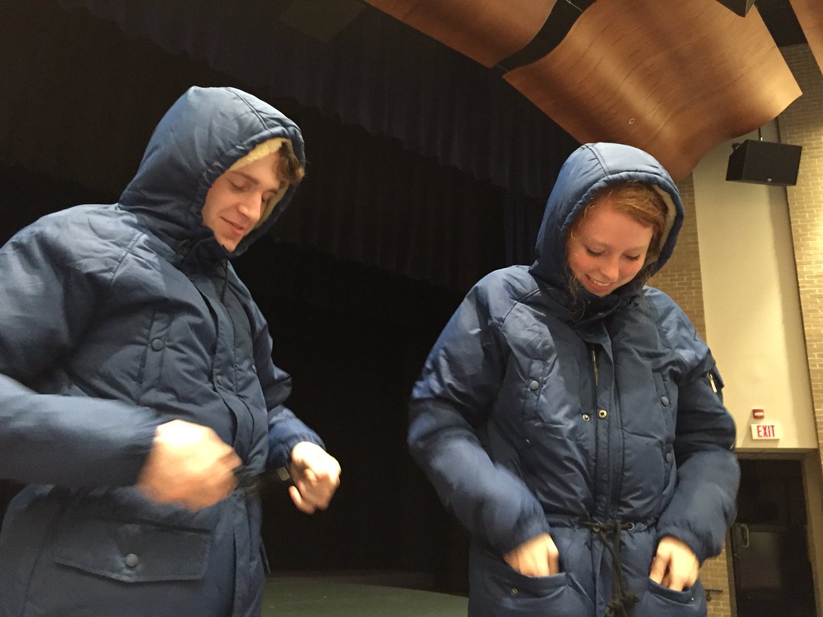 HSEDrama's tweet photo. No, there’s nothing wrong with the thermostat in the Little Theatre. Just some new costume pieces as thespians get ready for the Indiana premiere of #ThisRandomWorld (May 3, 4 & 6 at 7 PM). https://t.co/mmaPLXs5Jl