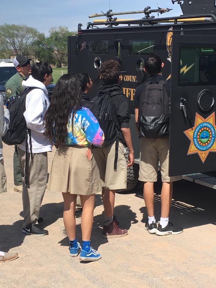 BCSONM's tweet photo. The Bernalillo County Sheriffโs Office attended Career Day at St. Pius X High School Albuquerque! #Career #Recruiting #JoinBCSO #CommUNITY https://t.co/HW2aWlSN7H