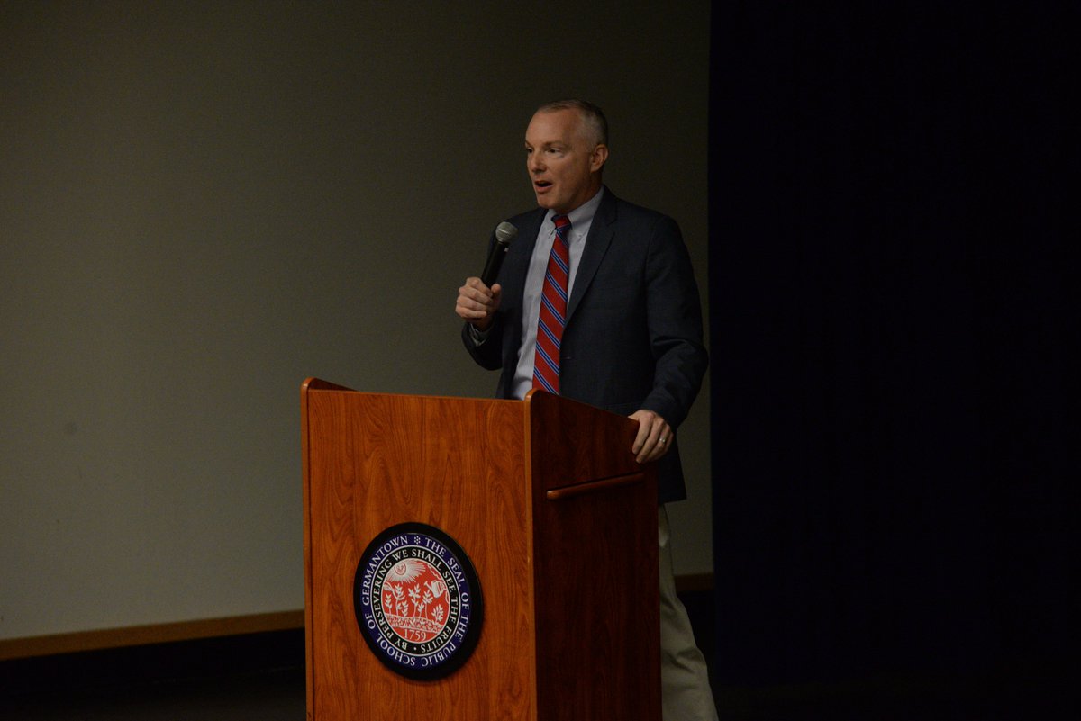 GAPatriots's tweet photo. Director of Athletics Josh MacArthur was the keynote speaker for today's 7th Grade Career Day. Mr. MacArthur, who started out as a coach before moving to the administrative side of athletics, talked about his career and how everything happens for a reason. It was a great talk! https://t.co/bOr6ArZIS4