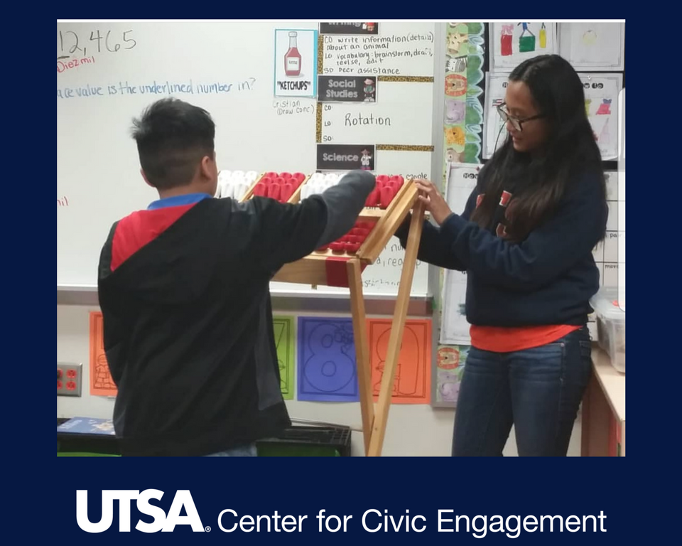 UTSAengaged's tweet photo. Marielle Gaspar won Best Student👩🏽🎓 in our Rowdy Impact Photo Contest! She taught students in grades K-5th to use the Nepohualtzintzin to perform calculations. 🔢➕➖ #rowdyimpact https://t.co/zMjYCntzPt