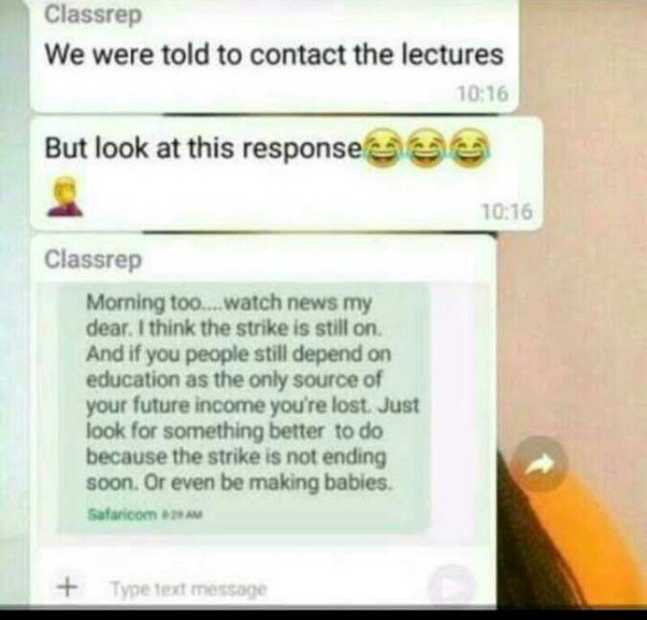 muyokani_'s tweet image. This is the best advice ever to get from my lecturer, this man got no chills. 
#EndLecturersStrike now uhuru Kenyatta