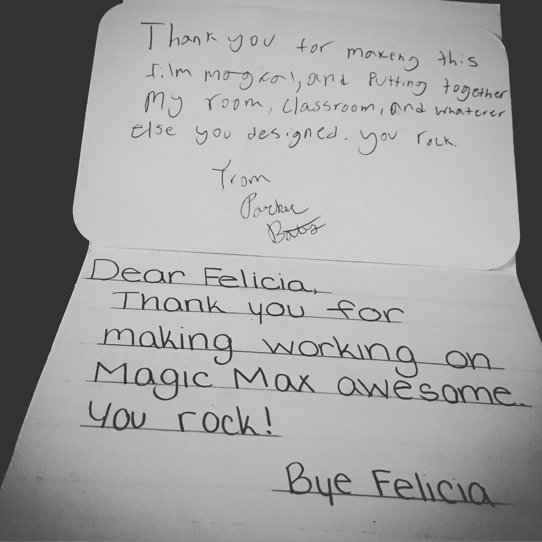 MsLambreton's tweet image. Not only did the universe bless me with 2 awesome projects right when I needed them, but it also gave me a dope #art team (even though no one else on set liked me, expect the kiddos) On to the next one...wherever it will lead me. #magicmax #makingmovies #setdecorator #picturewrap