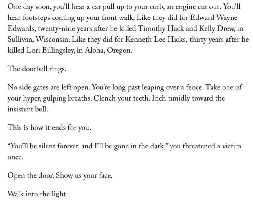 ItsMeGeorgiaC's tweet image. Omg #myfavoritemurder #EARONS #GoldenStateKiller